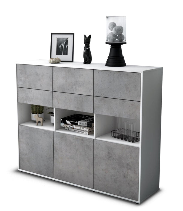 Highboard Tiziana, Beton Seite (136x108x35cm) - Dekati GmbH