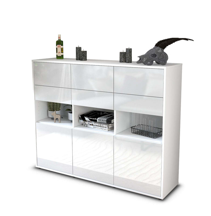 Highboard Tiziana, Weiß Seite (136x108x35cm) - Dekati GmbH