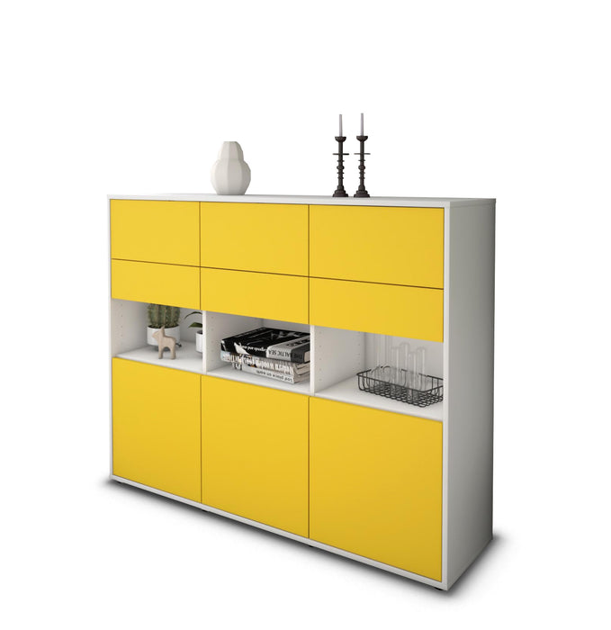 Highboard Tiziana, Gelb Seite (136x108x35cm) - Dekati GmbH