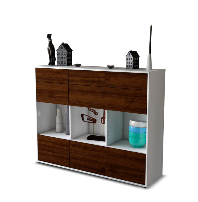 Highboard Tonja, Walnuss Seite (136x108x35cm) - Dekati GmbH