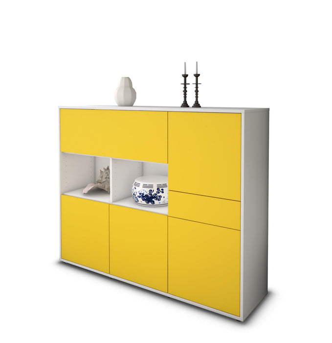 Highboard Valeria, Gelb Seite (136x108x35cm) - Dekati GmbH