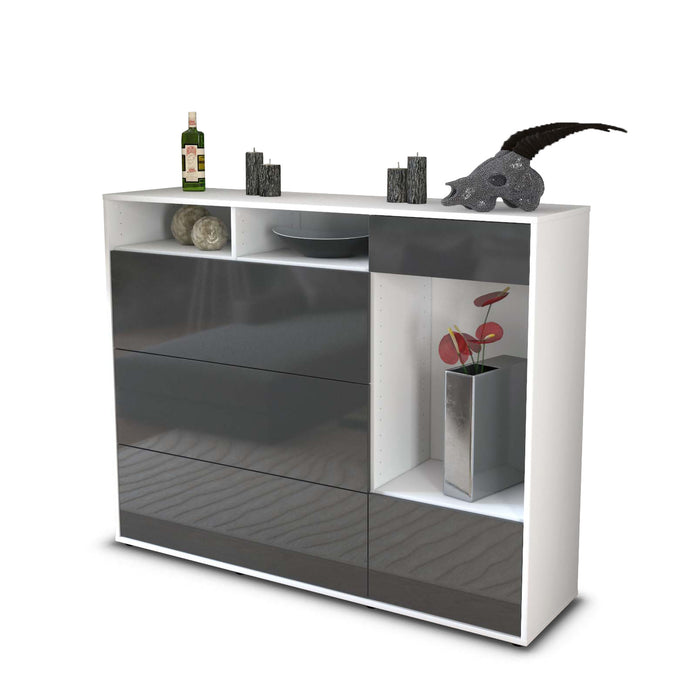 Highboard Viona, Grau Seite (136x108x35cm) - Dekati GmbH