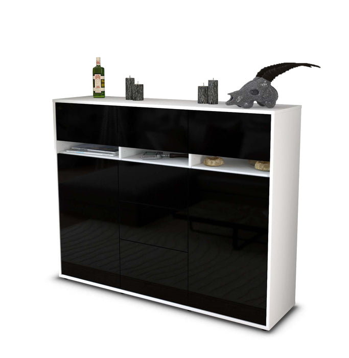 Highboard Viviana, Schwarz Seite (136x108x35cm) - Dekati GmbH