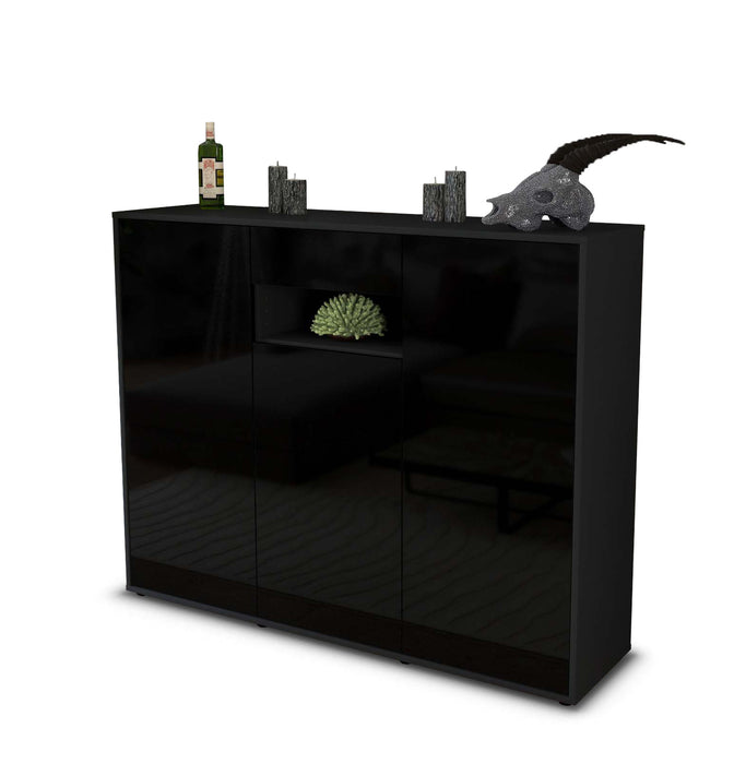 Highboard Madalena, Schwarz Seite (136x108x35cm) - Dekati GmbH