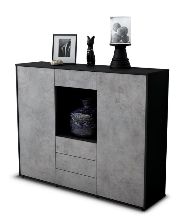 Highboard Mariella, Beton Seite (136x108x35cm) - Dekati GmbH