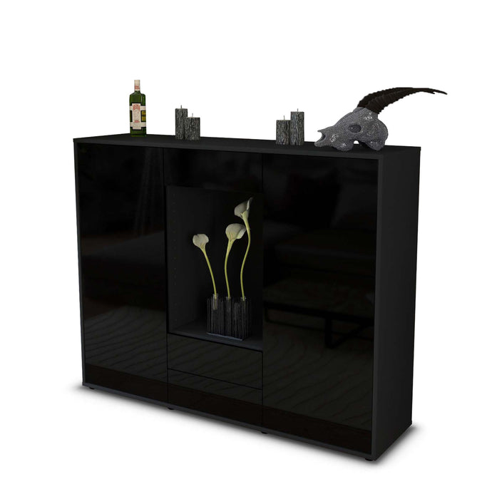 Highboard Marilena, Schwarz Seite (136x108x35cm) - Dekati GmbH