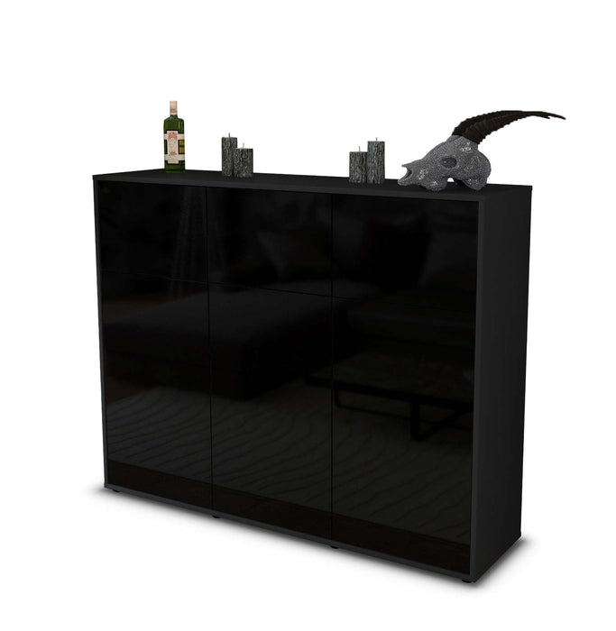 Highboard Marisa, Schwarz Seite (136x108x35cm) - Dekati GmbH