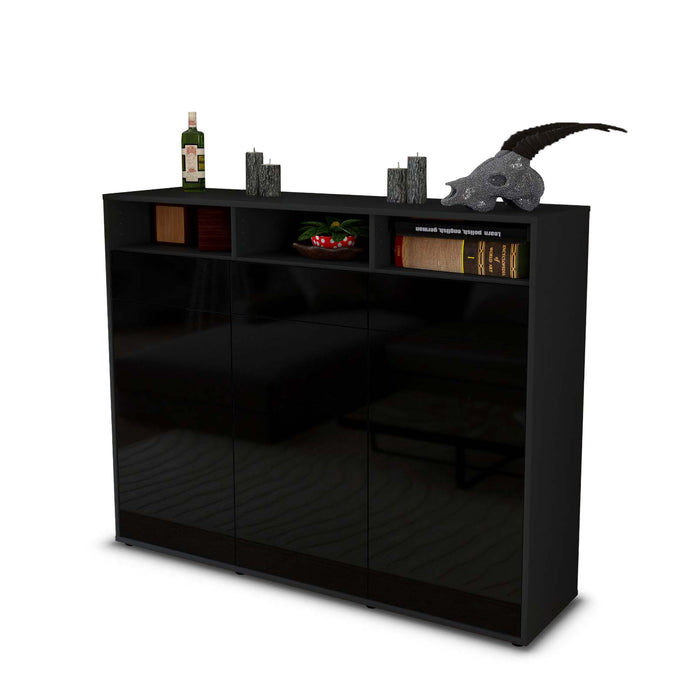 Highboard Marta, Schwarz Seite (136x108x35cm) - Dekati GmbH