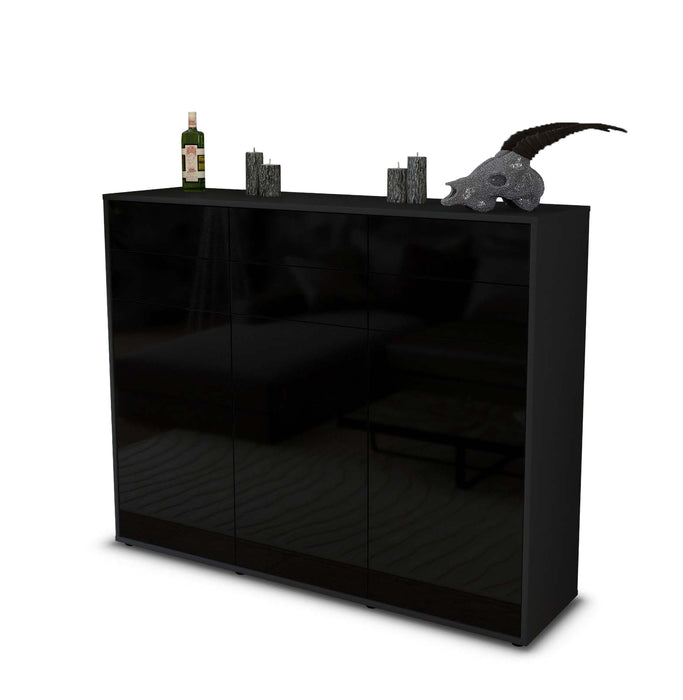 Highboard Martina, Schwarz Seite (136x108x35cm) - Dekati GmbH