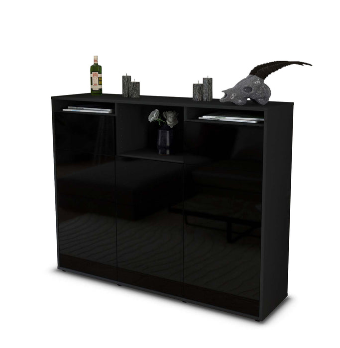 Highboard Melena, Schwarz Seite (136x108x35cm) - Dekati GmbH