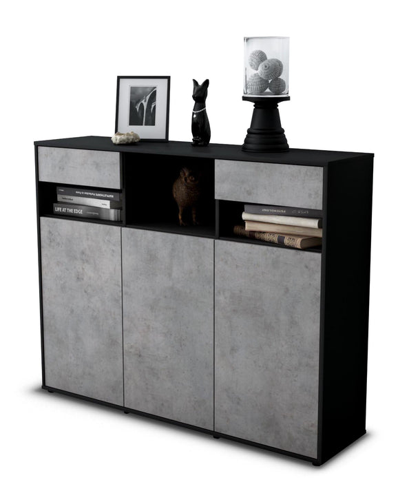 Highboard Mena, Beton Seite (136x108x35cm) - Dekati GmbH