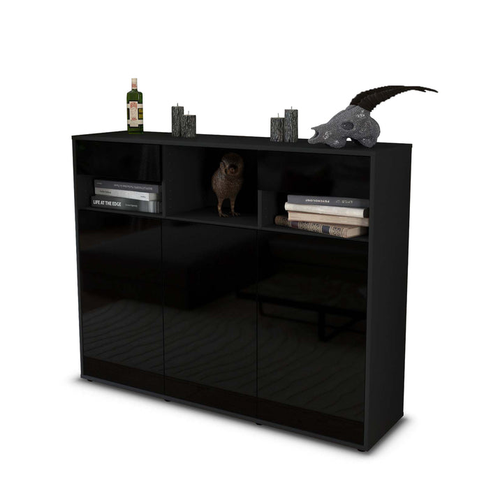 Highboard Mena, Schwarz Seite (136x108x35cm) - Dekati GmbH