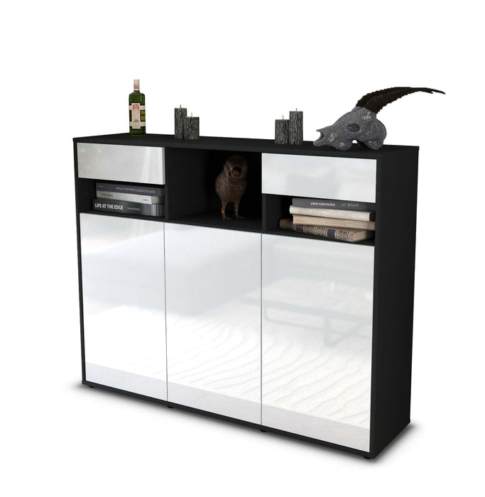 Highboard Mena, Weiß Seite (136x108x35cm) - Dekati GmbH