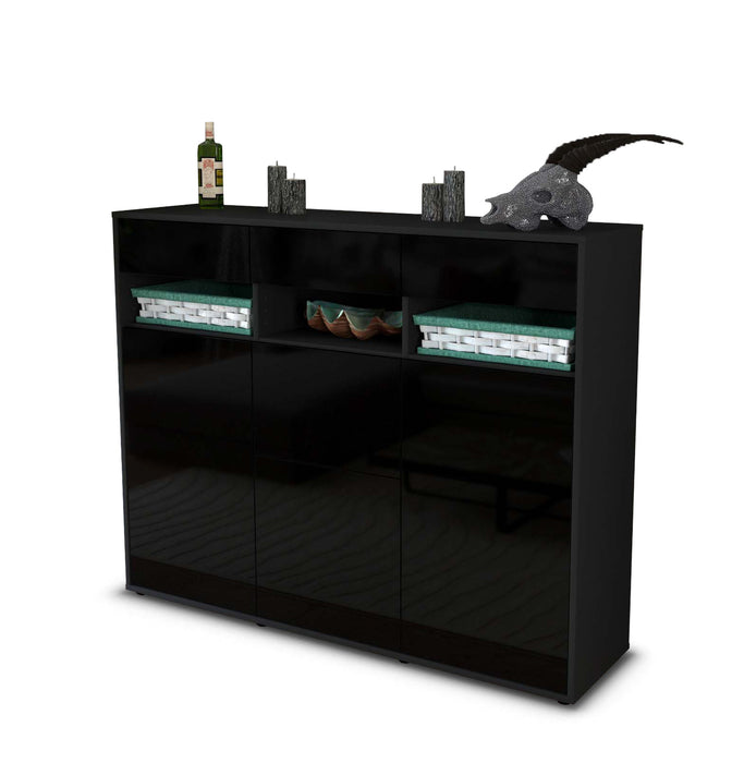 Highboard Michaela, Schwarz Seite (136x108x35cm) - Dekati GmbH