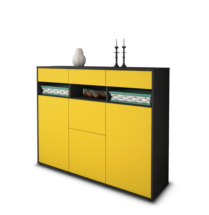 Highboard Michaela, Gelb Seite (136x108x35cm) - Dekati GmbH