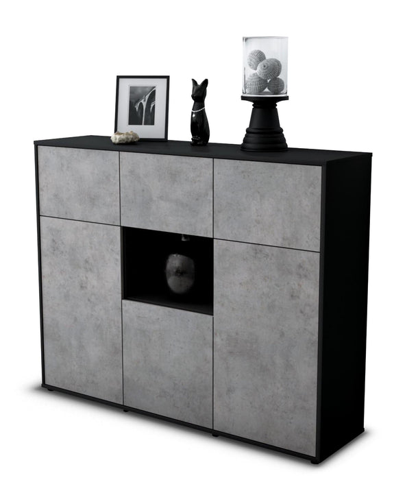 Highboard Milena, Beton Seite (136x108x35cm) - Dekati GmbH