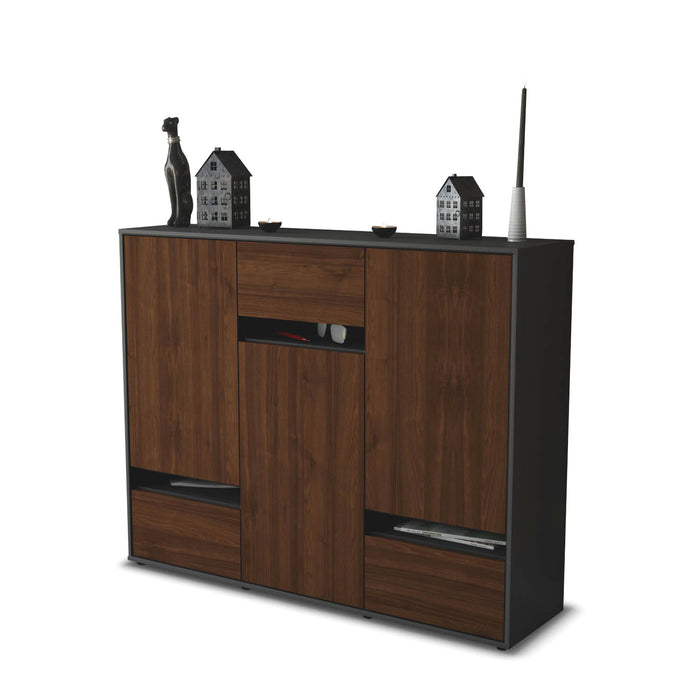 Highboard Mirella, Walnuss Seite (136x108x35cm) - Dekati GmbH