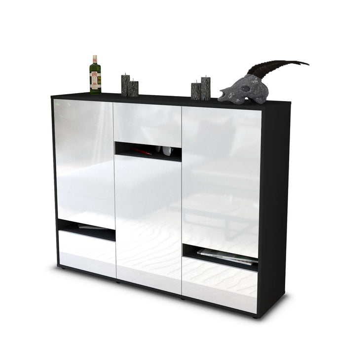 Highboard Mirella, Weiß Seite (136x108x35cm) - Dekati GmbH