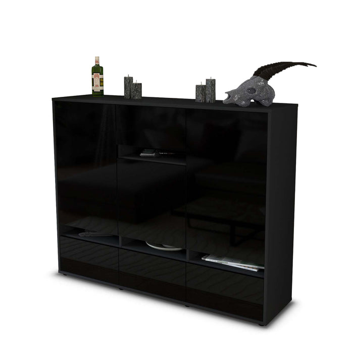 Highboard Mona, Schwarz Seite (136x108x35cm) - Dekati GmbH