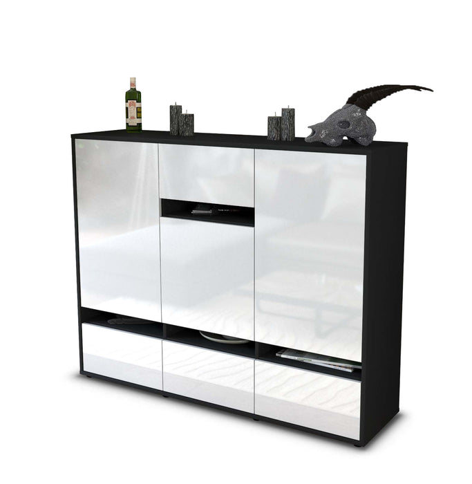 Highboard Mona, Weiß Seite (136x108x35cm) - Dekati GmbH