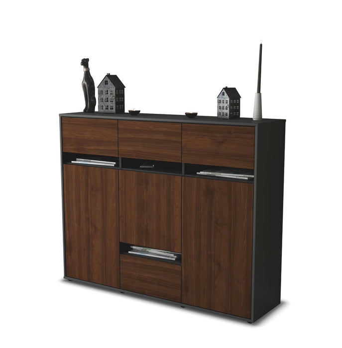 Highboard Monia, Walnuss Seite (136x108x35cm) - Dekati GmbH