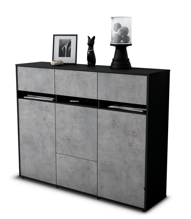 Highboard Monja, Beton Seite (136x108x35cm) - Dekati GmbH