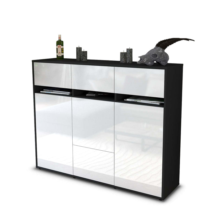 Highboard Monja, Weiß Seite (136x108x35cm) - Dekati GmbH