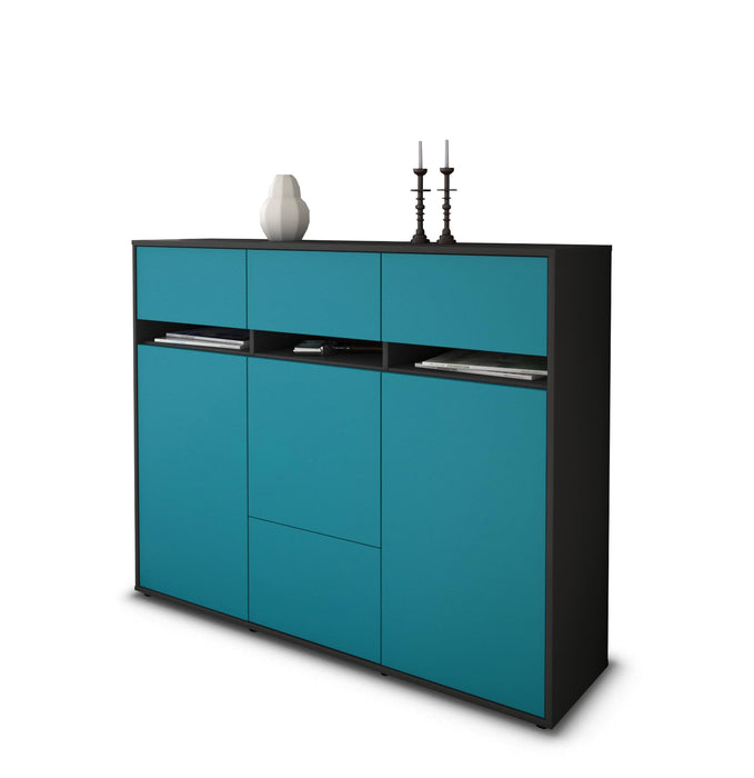 Highboard Monja, Türkis Seite (136x108x35cm) - Dekati GmbH