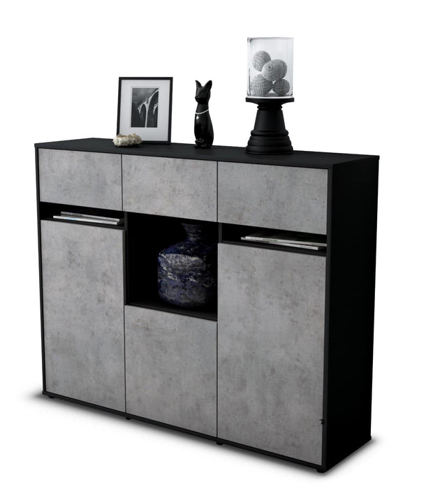 Highboard Nathalie, Beton Seite (136x108x35cm) - Dekati GmbH