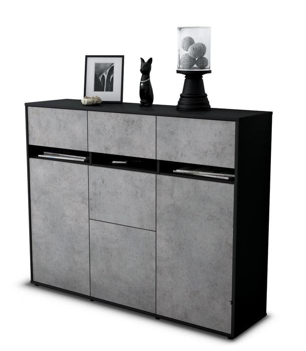 Highboard Neda, Beton Seite (136x108x35cm) - Dekati GmbH