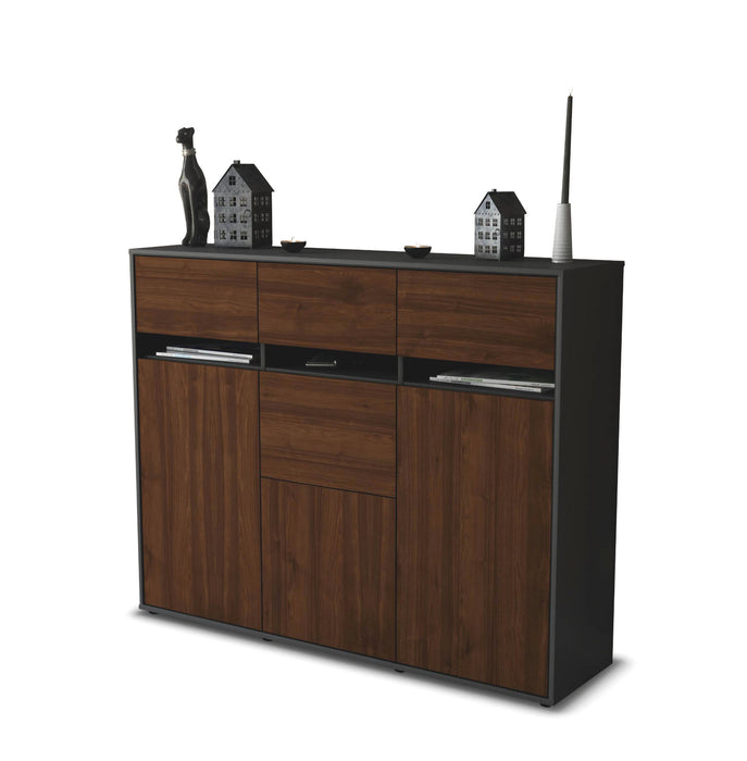 Highboard Neda, Walnuss Seite (136x108x35cm) - Dekati GmbH