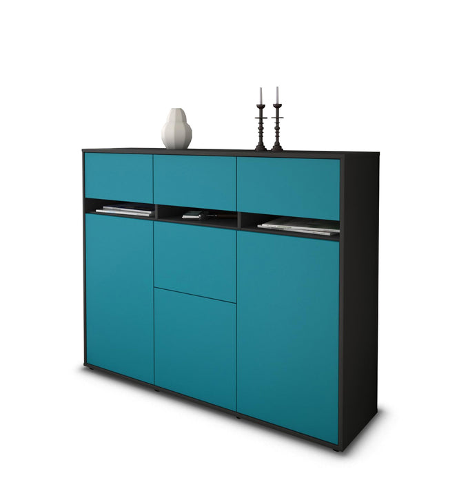 Highboard Neda, Türkis Seite (136x108x35cm) - Dekati GmbH