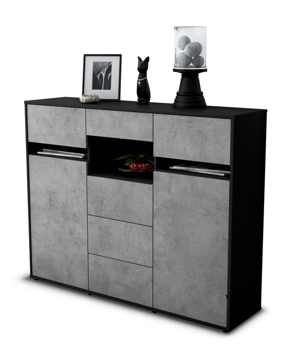 Highboard Nella, Beton Seite (136x108x35cm) - Dekati GmbH