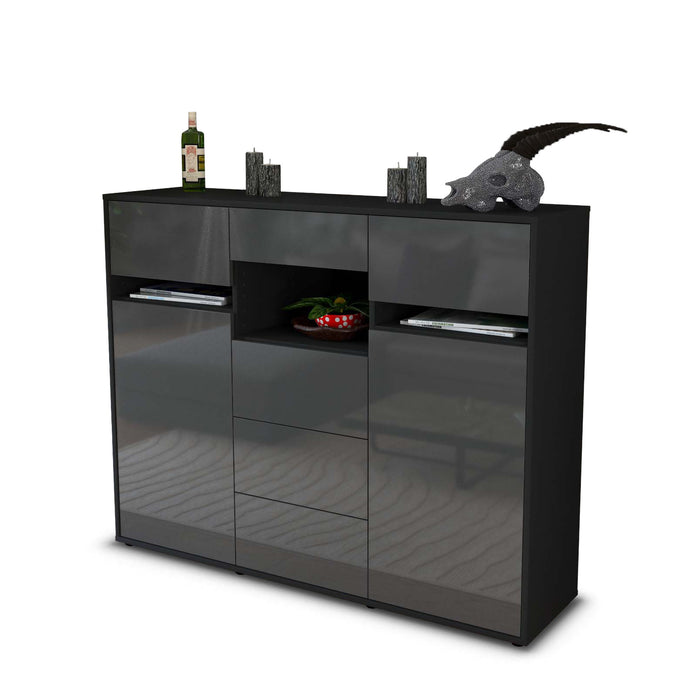 Highboard Nella, Grau Seite (136x108x35cm) - Dekati GmbH