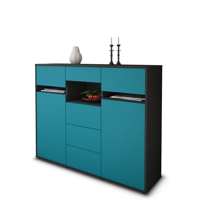 Highboard Nella, Türkis Seite (136x108x35cm) - Dekati GmbH