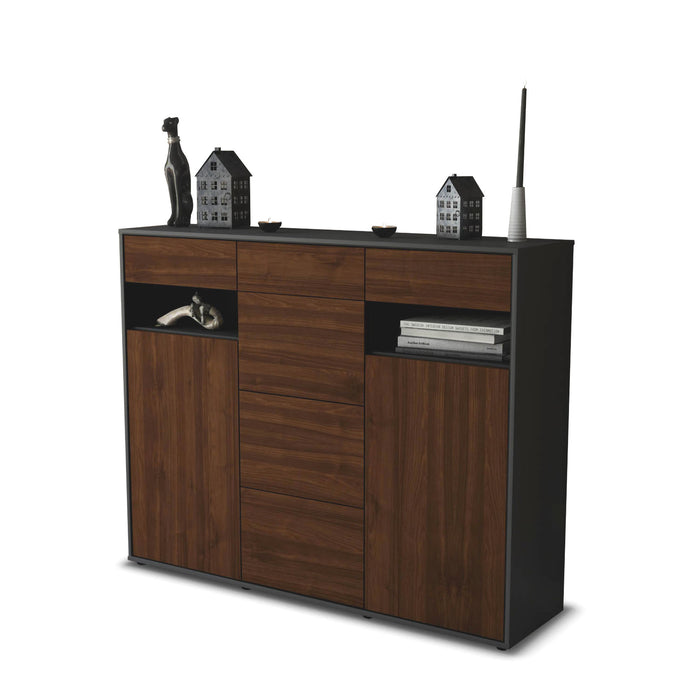 Highboard Nevia, Walnuss Seite (136x108x35cm) - Dekati GmbH