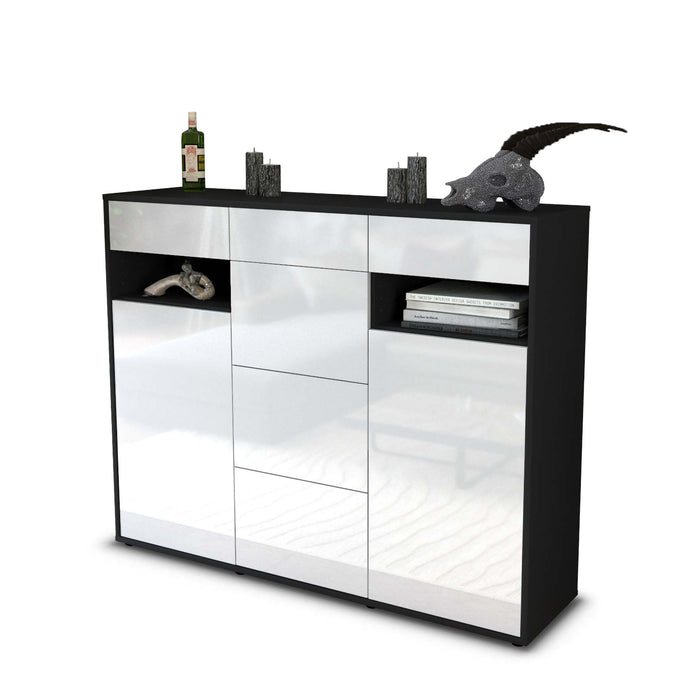 Highboard Nevia, Weiß Seite (136x108x35cm) - Dekati GmbH