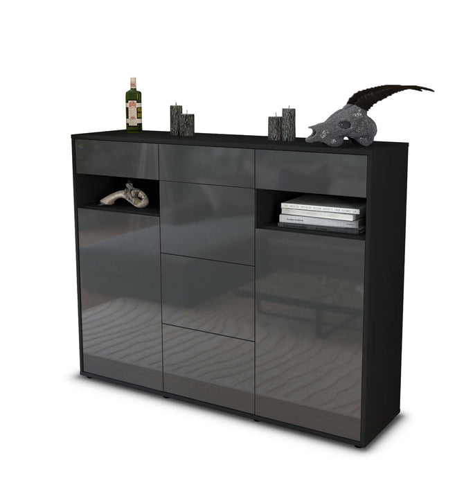 Highboard Nevia, Grau Seite (136x108x35cm) - Dekati GmbH