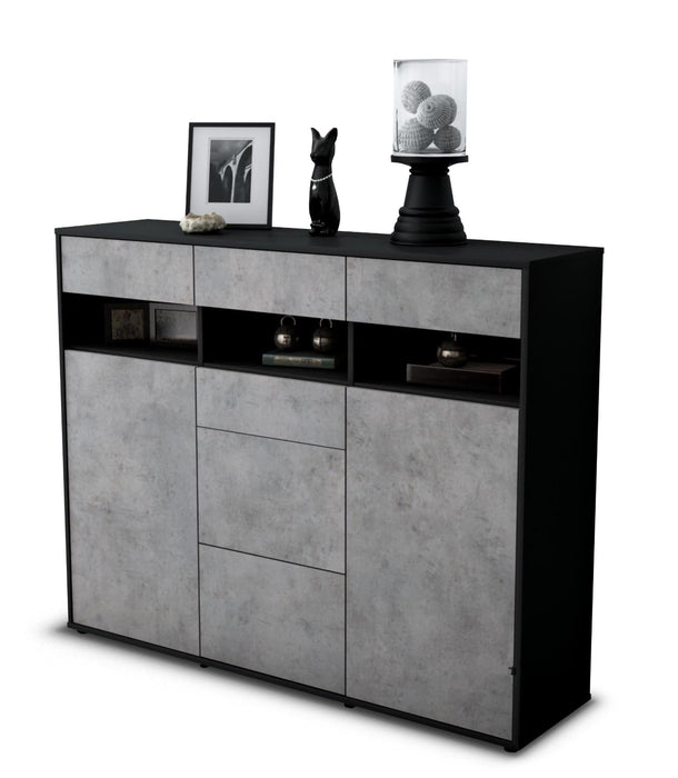 Highboard Ylenia, Beton Seite (136x108x35cm) - Dekati GmbH