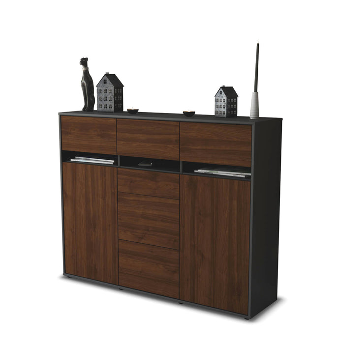 Highboard Nica, Walnuss Seite (136x108x35cm) - Dekati GmbH