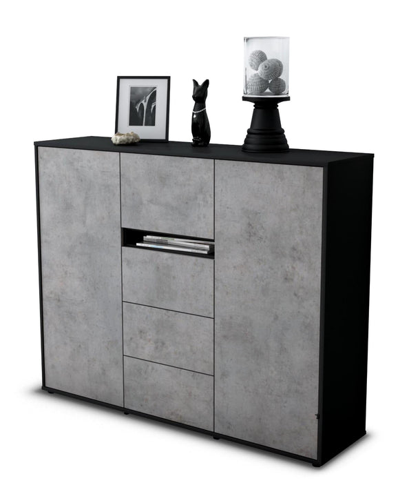 Highboard Nikola, Beton Seite (136x108x35cm) - Dekati GmbH