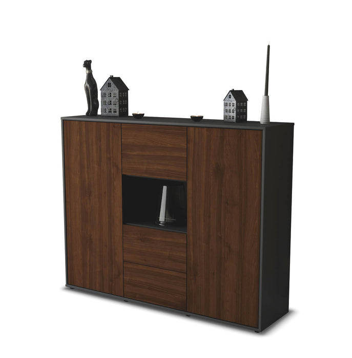 Highboard Nila, Walnuss Seite (136x108x35cm) - Dekati GmbH