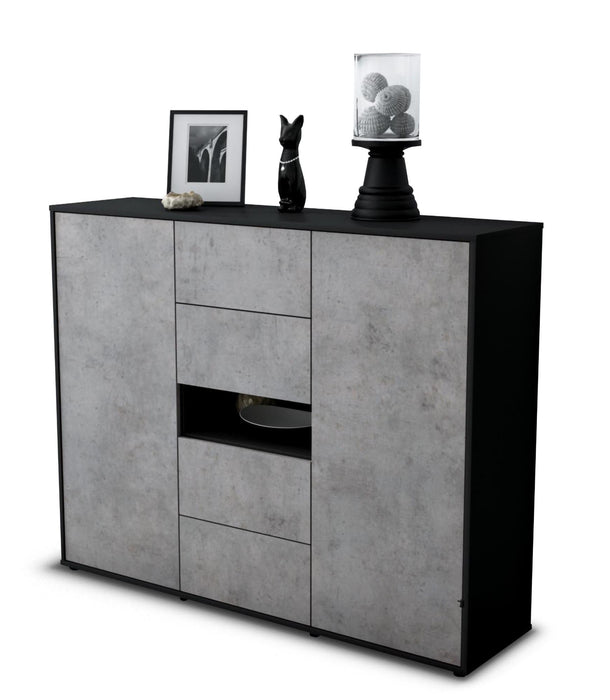 Highboard Noelia, Beton Seite (136x108x35cm) - Dekati GmbH