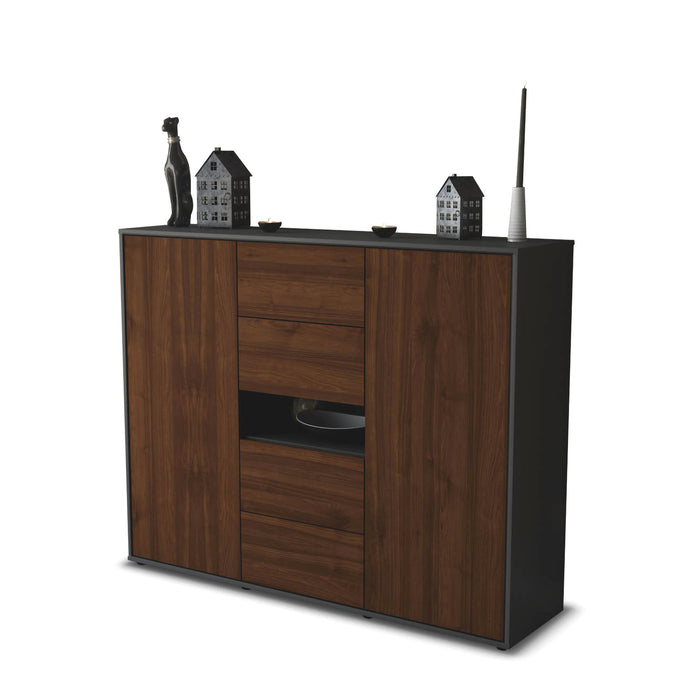 Highboard Noelia, Walnuss Seite (136x108x35cm) - Dekati GmbH