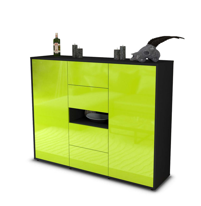 Highboard Noelia, Grün Seite (136x108x35cm) - Dekati GmbH