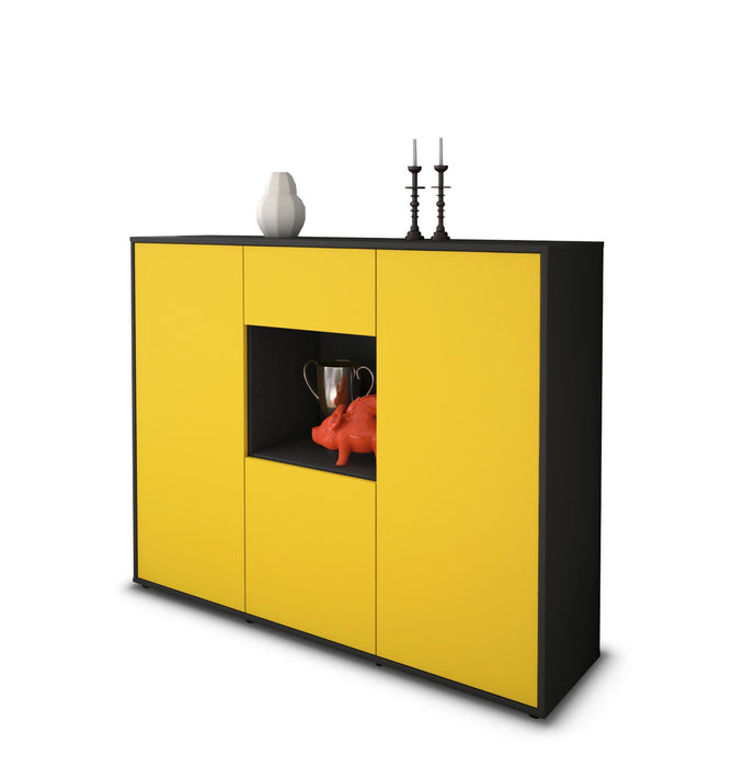 Highboard Nuria, Gelb Seite (136x108x35cm) - Dekati GmbH