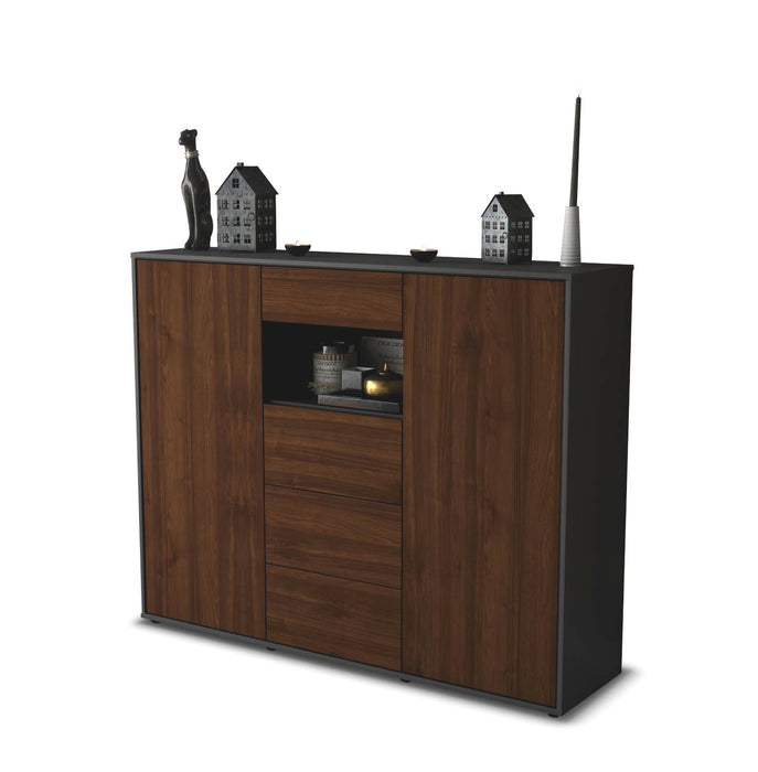 Highboard Ornella, Walnuss Seite (136x108x35cm) - Dekati GmbH