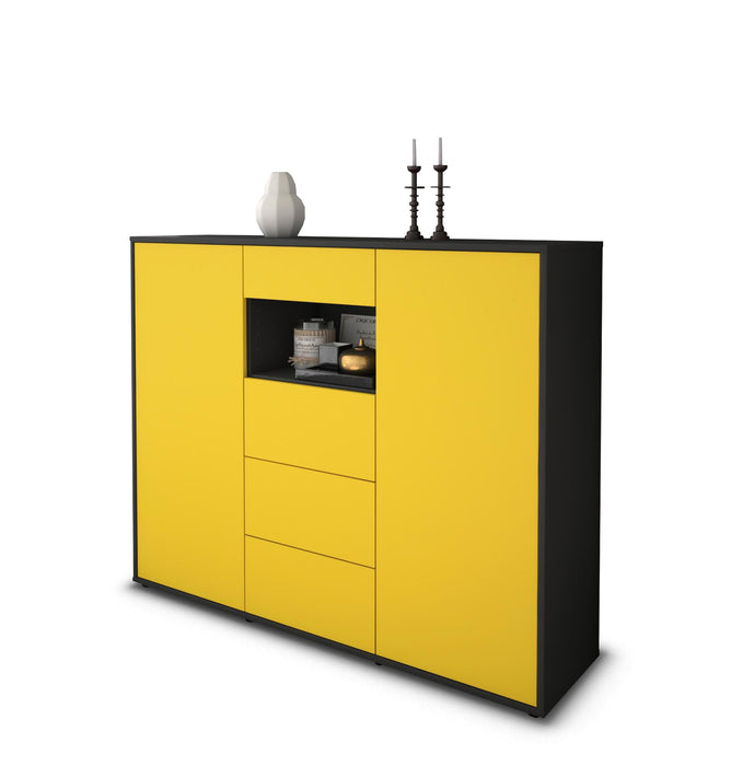 Highboard Ornella, Gelb Seite (136x108x35cm) - Dekati GmbH