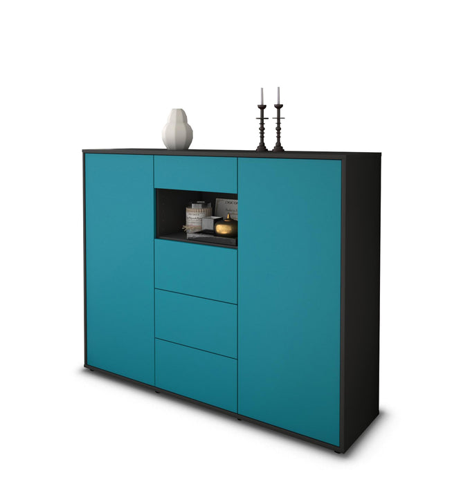 Highboard Ornella, Türkis Seite (136x108x35cm) - Dekati GmbH