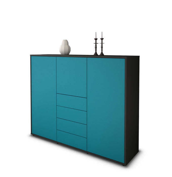 Highboard Pasquale, Türkis Seite (136x108x35cm) - Dekati GmbH